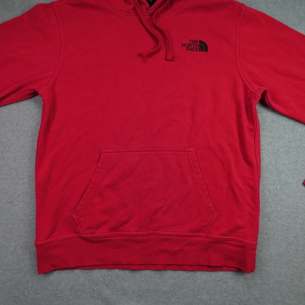 The North Face Hoodie Mens Medium Red Pullover Sweatshirt Logo Active